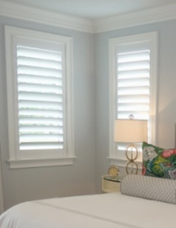 Plantation shutters with hidden tilt rods in Hartford